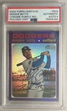 2020 TOPPS HERITAGE MOOKIE BETTS PURPLE CHROME SIGNED PSA/DNA AUTOGRAPH #502