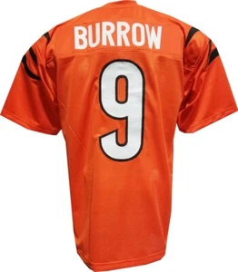 Camiseta deportiva de fútbol americano Joe Burrow naranja cosida a medida sin firmar para hombre - Imagen 1 de 4