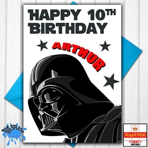 Personalisierte Star Wars Darth Vader Geburtstagskarte beliebiger Name und Alter Sohn Enkel - Bild 1 von 2