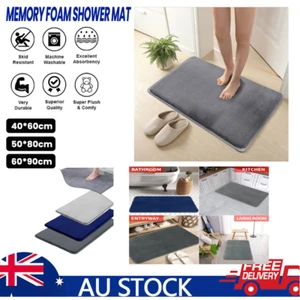 Soft Rug Absorbent Memory Foam Bath Mat Non-slip Bathroom Floor Shower Carpet - Picture 1 of 21