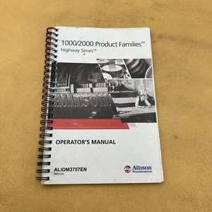 ALLISON TRANSMISSION 1000 2000 Series Families Owner Operation Operator Manual - Picture 1 of 14