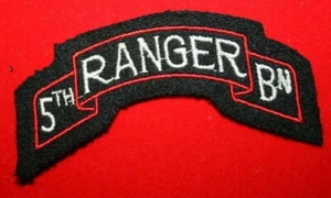 US ARMY 5TH RANGER BN WW2 ENGLISH MADE STYLE SCROLL BADGE TITLE FELT - Picture 1 of 1