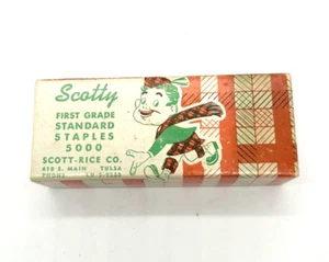  Vintage 50er Jahre Scotty erste Klasse Meißelspitze Heftklammern in Box Made in USA - Bild 1 von 7