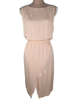 Vestido midi Aritizia Babaton seda con volantes abertura seda balletcore rosa M femenino Foto 1 de 4