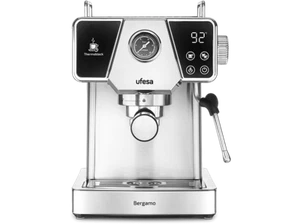 Cafetera express - Ufesa Bergamo, 20 bar, 1350 W, 1.8 l, 2 cafés, Inox - Imagen 1 de 6