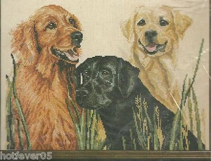 RETRIEVERS, Kit de puntada X contada vintage 1987 sellado, MPN 58-5 - Imagen 1 de 1
