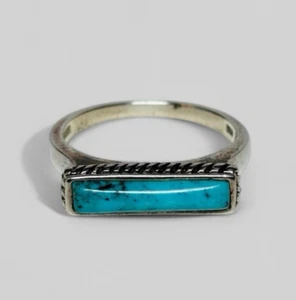 Barse Sterling 925 Silver Turquoise Bar Ring Sz 11.75 - Picture 1 of 8