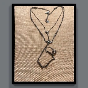 Kendra Scott Y-drop Coby 18" Necklace Black with opalite. 14k gold plated - Picture 1 of 9