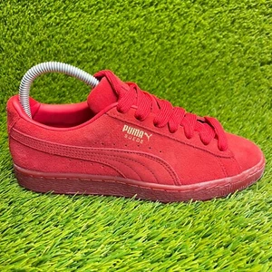 Puma Suede Classic Mono Red Gold Boys Size 6C Athletic Running Shoes Sneakers - Picture 1 of 11