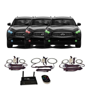 RGB Multi Color WIFI Headlight & Fog Light Halo kit for Infiniti FX35 09-12 - Picture 1 of 6