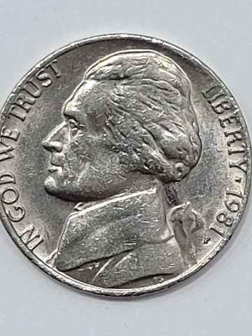 1981p Jefferson Nickel, must see pictures. ERRORS Cover