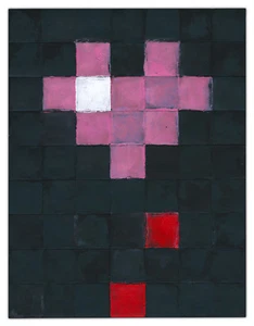 Original JUSTIN AERNI Painting circa 2018 art minimal abstract : BLEEDING HEART - Picture 1 of 1