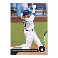 2020 MLB Topps Now JUSTIN TURNER Card #90 L A Dodgers 1000 Hit 8/11/2020