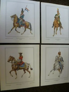 SET OF FOUR 'WOLFGANG TRITT' 'DRESS PARADE UNIFORM' SERIES MILITARY LITHOGRAPHS - Picture 1 of 9