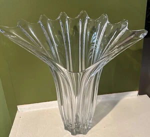 Vintage Mid Century Art Cannes Hand Blown Crystal Vase, Made In France 12” High - Picture 1 of 7