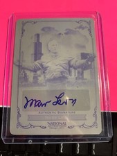 2013 LEAF NATIONAL MARV LEVY 1/1 BLACK PLATE AUTOGRAPH PRINTING PLATE 