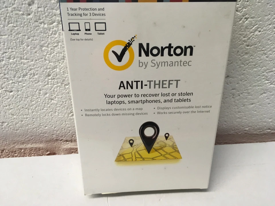 Symantec Norton Anti Theft for Laptop Phone & Tablet - 1 Year 3 Devices - Image 1 of 1