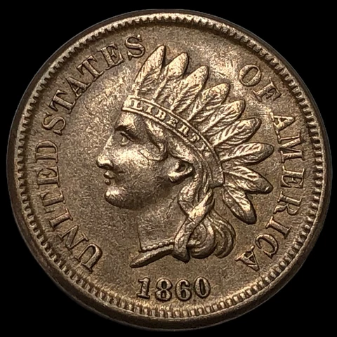 1860 Indian Head Cent Penny  E9707 Cover