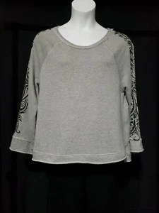 Sudadera para mujer Seven 7 gris con diseños negros en mangas talla XL - Imagen 1 de 4