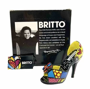 Romero Britto Vibrant Miniature Shoe Figurine: Stiletto 2” Tall w/ Original Box - Picture 1 of 21