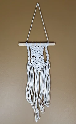 Macramé bohemio hecho a mano atrapasueños decoración colgante de pared H 36 x W 11 pulgadas Foto 1 de 4