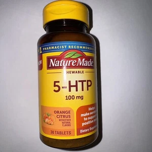 2 - Nature Made 5-Htp Chewable - Orange Citrus 100 mg 30 Chewables Exp 05/2025 - Picture 1 of 4
