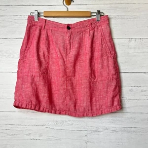 Horny Toad Skirt Womens Size 6 Coral Lithe Venti 100% Linen Drawstring Pockets - Picture 1 of 1
