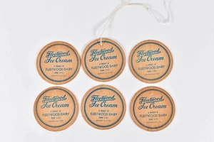 6 etichette vintage Fleetwood gelato da latte in legno da appendere PA Pennsylvania Berks - Foto 1 di 4