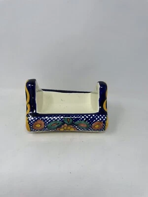 México Mexicano Talavera Cerámica Pintado a Mano Papel Higiénico Soporte Baño Foto 1 de 4
