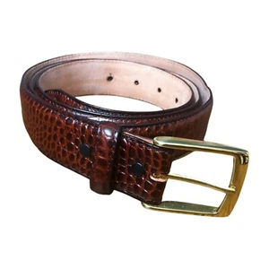 Genuine Italian Calfskin Leather Belt brown 46'' - Bild 1 von 4
