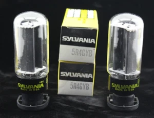 Nuevo Cantidad 2 NOS SYLVANIA 5R4GYB Par de Placas Negras Laterales O Getter Tubos EE. UU. - Imagen 1 de 13