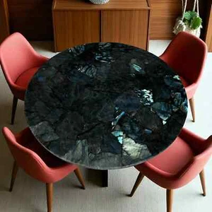 Labradorite Stone Coffee Table/ Geode Crystal Table / Marble Kitchen Table / Top - Picture 1 of 8