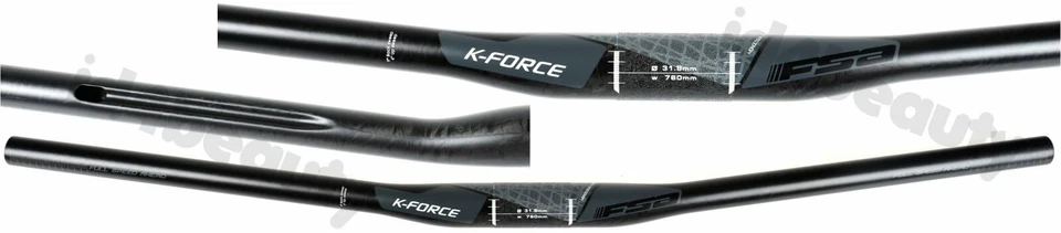 FSA K-Force Flat Carbon 31.8 MTB 760mm Handlebar Black Di2 compatible New  - Bild 1 von 1