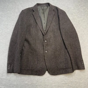Uniqlo Blazer Mens Medium Brown Tweed Wool Sport Coat Jacket Unstructured Lined - Picture 1 of 12