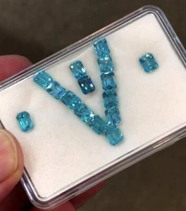 11.72 Cts Precious Cambodian Natural Blue Zircon long Cushion Loose Gemstone lot - Picture 1 of 2