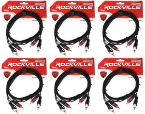 6 Rockville RCDR10B 10' Dual Mono RCA to RCA Patch Cable 100% Copper - Picture 1 of 2