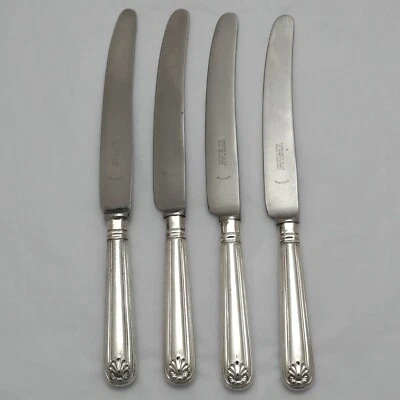 Dos cuchillos de postre FIDDLE THREAD & SHELL Design Sheffield Silver Service Cutlery Foto 1 de 3