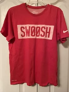 The Nike Tee medium Nike Dri-fit “swoosh”Heathered Red T-shirt Excellent Cond - Picture 1 of 2
