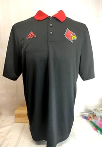Louisville Cardinals NCAA Adidas Women Sideline Black Climalite Polo Sz L Shirt - Picture 1 of 15