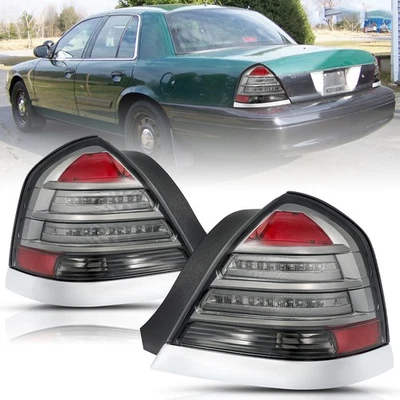 Tail Light Assembly For 1998-2011 Ford Crown Victoria LED Smoked Outer Lamps L+R - Image 1 of 4