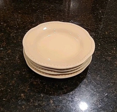 JUEGO (4) Pottery Barn EMMA borde con cuentas 8 7/8" amarillo cupé sopa, ensaladeras Foto 1 de 4