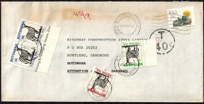 Botswana 1977-88 Postage Dues 9 Commercial Covers 1T-16T Amazing & RARE - Image 1 of 4