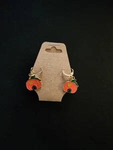 Halloween Ohrringe Schmuck Kürbishaus goldfarben zierlich - Bild 1 von 2