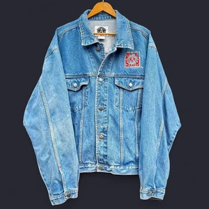 Vintage All Star Cafe Jeansjacke 90er Tourist Souvenir Vollknopf XL - Bild 1 von 6