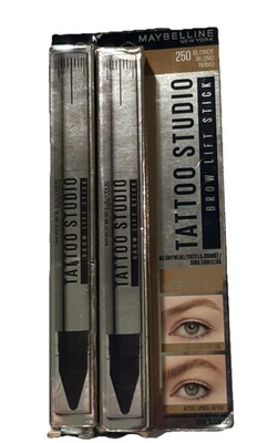 2 Pack Maybelline Tattoo Studio Brow Lift Stick New Clear 264 & Blonde 250 - Image 1 of 2