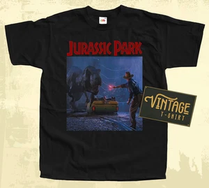Jurassic Park V2 T SHIRT Movie Poster Vintage BLACK Tee sizes S to 5XL - Picture 1 of 2