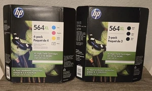 Lote de cartuchos de tinta de color sellados GENUINOS HP 564XL negros y HP 564XL con fecha 2019 - Imagen 1 de 9