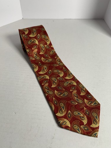 Cravatta abito uomo Burberry London seta bordeaux paisley