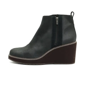 TOMS Damen Stiefelette Leder Keilabsatz Schwarz Classic Stiefeletten EU 43.5 - Bild 1 von 9