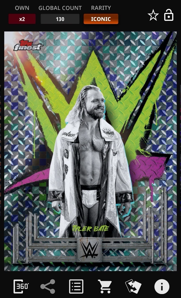 Tyler Bate Checkerboard Base Iconic - Topps Slam WWE Finest 25 - Image 1 of 1